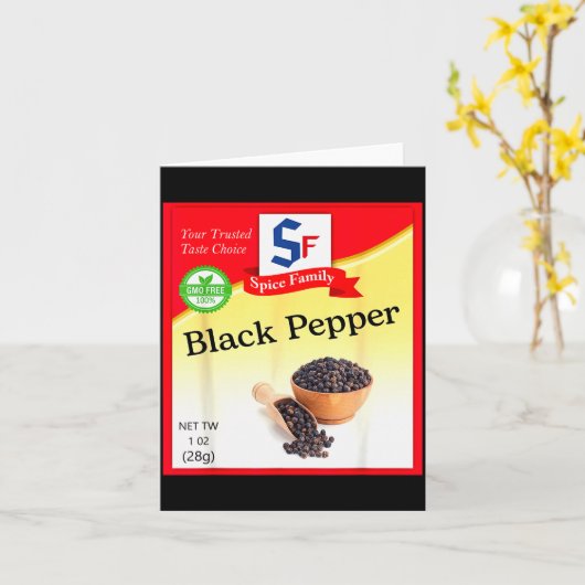 Black Pepper Condiment Costume Holiday Sce Group C Karte (Gelbe Blume)