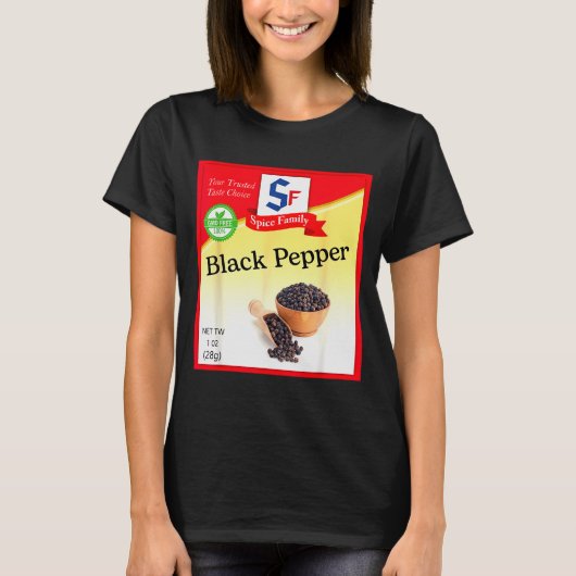 Black Pepper Condiment Costume Holiday Sce Group C T-Shirt (Vorderseite)