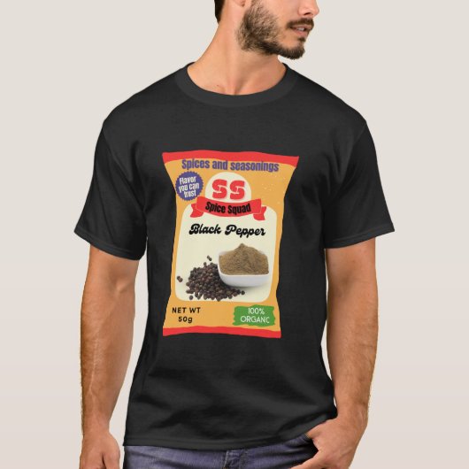 Black Pepper Funny Lazy Costume Spice Squad T-Shirt (Vorderseite)