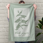 Black Pepper Herb - Green Gingham Border Geschirrtuch