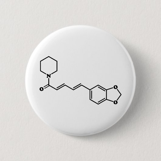 Black Pepper Piperine Molekulare Chemische Formel Button (Vorderseite)