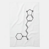 Black Pepper Piperine Molekulare Chemische Formel Geschirrtuch (Vertikal)