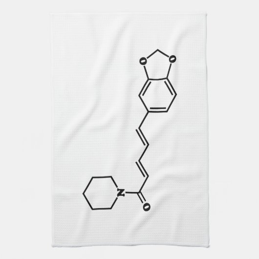 Black Pepper Piperine Molekulare Chemische Formel Geschirrtuch (Vertikal)