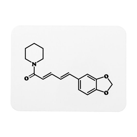 Black Pepper Piperine Molekulare Chemische Formel Magnet (Horizontal)