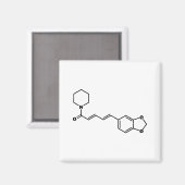 Black Pepper Piperine Molekulare Chemische Formel Magnet (Vorderseite/Rückseite)