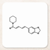 Black Pepper Piperine Molekulare Chemische Formel Rechteckiger Pappuntersetzer (Vorderseite)