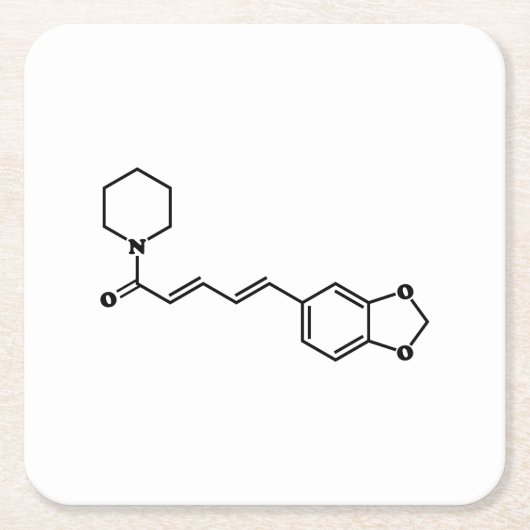Black Pepper Piperine Molekulare Chemische Formel Rechteckiger Pappuntersetzer (Vorderseite)