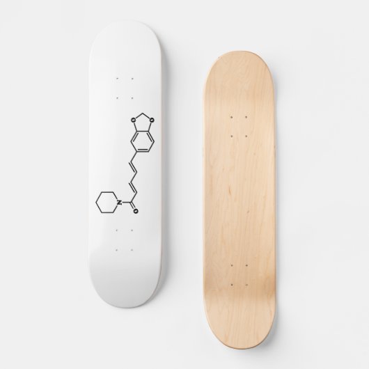 Black Pepper Piperine Molekulare Chemische Formel Skateboard (Vorderseite)