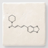 Black Pepper Piperine Molekulare Chemische Formel Steinuntersetzer (Vorderseite)