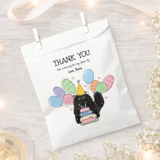 Black Persian Cat Birthday Vielen Dank für Ihre Un Geschenktütchen (Ausgeschnitten)