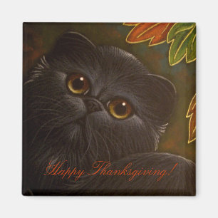 BLACK PERSIAN CAT - ERNTEDANK Magnet
