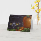BLACK PERSIAN CAT HALLOWEWEEN PUMPKINS-Karte Karte (Gelbe Blume)