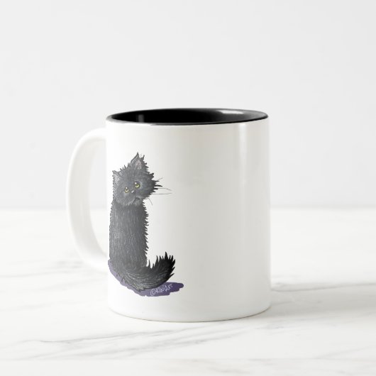 Black Persian Cat Two-Tone Coffee Tasse (Vorderseite Links)