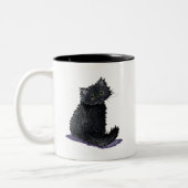 Black Persian Cat Two-Tone Coffee Tasse (Links)