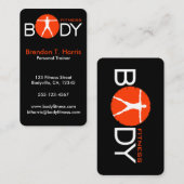 Black Personal Trainer Body Madness Vertikal Visitenkarte (Vorne/Hinten)