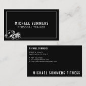 Black Personal Trainer Gym Coach Weight Dumbell Visitenkarte (Vorne/Hinten)