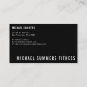Black Personal Trainer Gym Coach Weight Dumbell Visitenkarte (Rückseite)