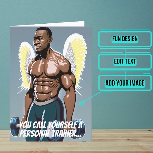 Black Personal Trainer oder Coach Gym Geburtstag Karte