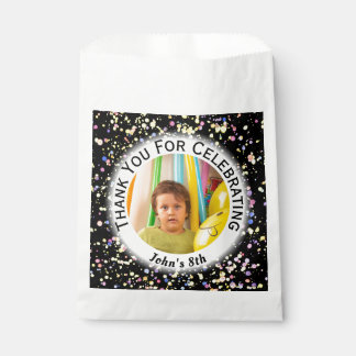 Black Personalisiert Confetti Child's Birthday Par Geschenktütchen