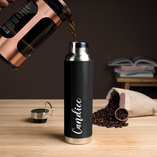 Black Personalisiert Wedding Bridesmaid Trinkflasche (Kaffee)