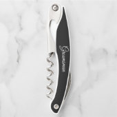 Black Personalisiert Wedding Trauzeuge Kellnermesser (Vorderseite)