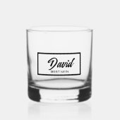 Black Personalisiert Wedding Trauzeuge Rocks Glass Whiskyglas (Vorderseite)