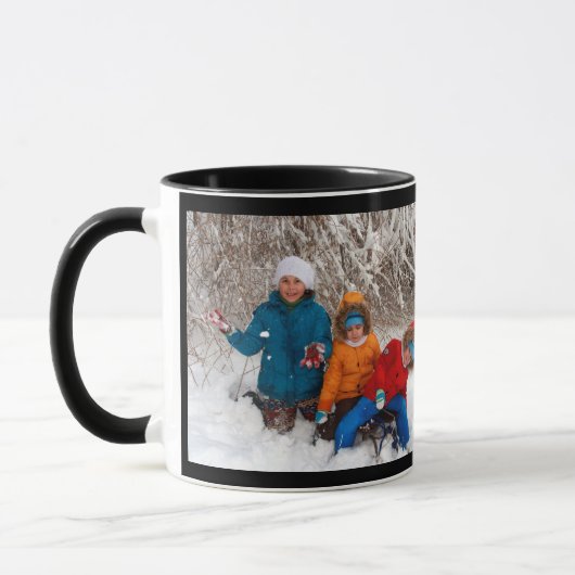 Black Personalize Foto Template Geschenk Kaffee Ta Tasse (Links)
