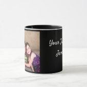 Black Personalize FOTO TEMPLATE Geschenk Kaffee Tasse (Zentrum)