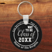 Black Personalized High School Class of 2023 Schlüsselanhänger (Rückseite)