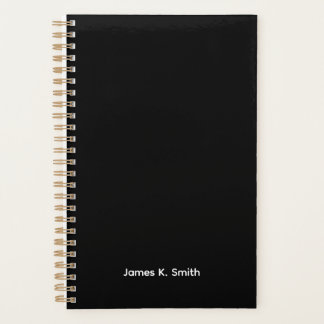 Black Personalized Men's Planner Planer