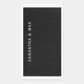 Black Personalized Modern Wedding Serviette (Vorderseite)
