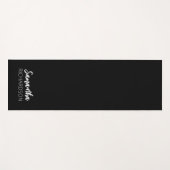 Black Personalized Monogram Name Yogamatte (Vorderseite (Horizontal))