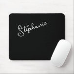 Black Personalized Script Name Chic Minimalist  Mousepad<br><div class="desc">Black Personalized Script Name Chic Stylish Minimalist Mousepad. Simple to customize,   just add a name or your own text. Perfect for office,  home office,  home decor,  work station,  kids rooms,  back to school and going away to college gifts. Order yours today!</div>
