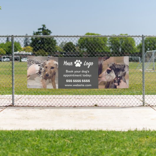 Black Pet Business Banner mit 2 Fotos und Logo (Insitu)