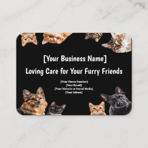 Black Pet Care Business Card - Niedlicher Rahmen f Visitenkarte