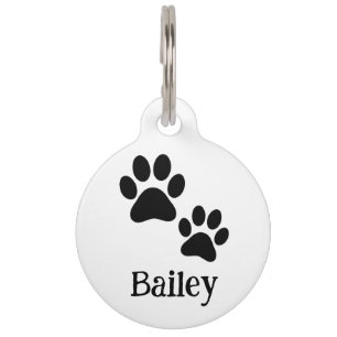 Black Pet Paw Simple (Bailey) Haustiermarke