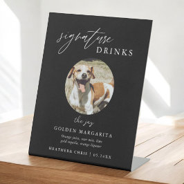 Black Pet Signature Drinks Hochzeit Bar Sockelschild
