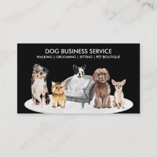 Black Pet Sitter Walker Sofa Zuhause Hund Tierarzt Visitenkarte