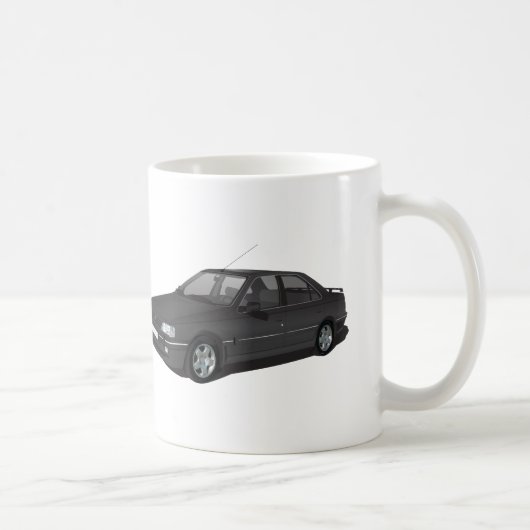Black Peugeot 405 + Abzeichen Tasse (Rechts)
