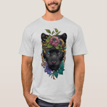 Black Phanter in Blume T - Shirt