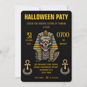 🖤 Black Pharaoh Mummy Einladung 🎃 ✉️