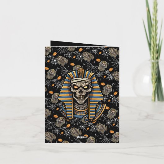 🖤 Black Pharaoh Mummy Einladung 🎃 ✉️ (Rückseite)