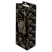 🖤 Black Pharaoh Mummy Geschenktasche 🎃 👑 Geschenktüte Für Weinflaschen (Vorderseite Schrägansicht)