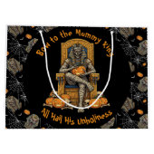 🖤 Black Pharaoh Mummy Geschenktasche 🎃 👑 Große Geschenktüte (Rückseite)