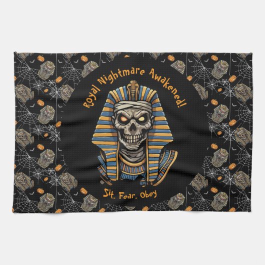 🖤 Black Pharaoh Mummy Kitetücher 🎃 Geschirrtuch (Horizontal)