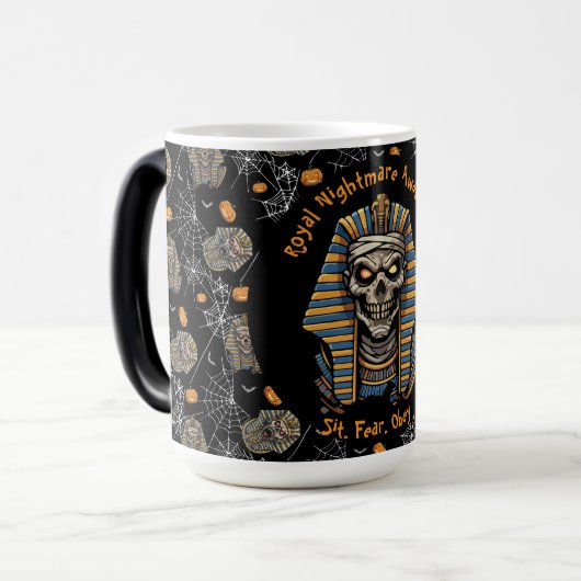 🖤 Black Pharaoh Mummy Tasse 🎃 ☕ 👑 (Vorderseite Links)