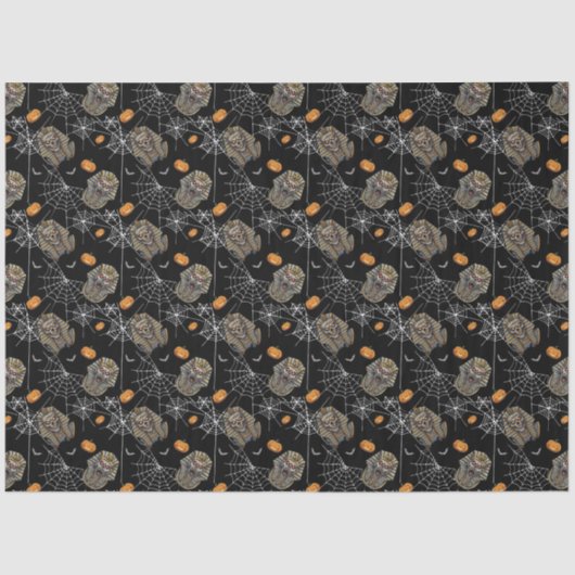 🖤 Black Pharaoh Mummy Tissue Paper 🎃 👑 Seidenpapier (Vorderseite)