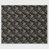 🖤 Black Pharaoh Mummy Wrapping Paper 🎃 👑 Geschenkpapier (Flach)