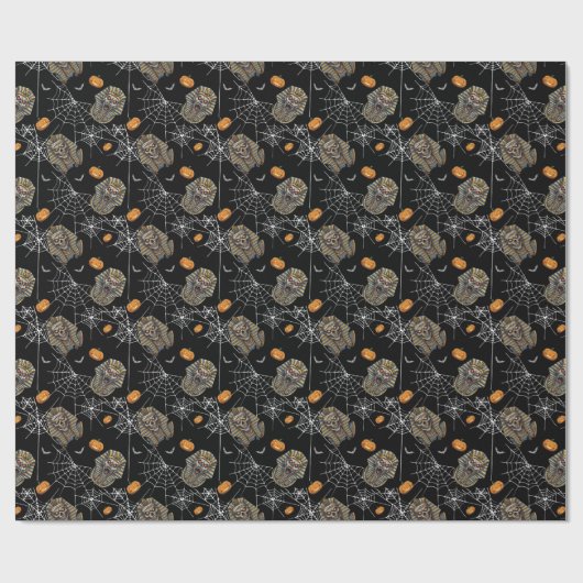 🖤 Black Pharaoh Mummy Wrapping Paper 🎃 👑 Geschenkpapier (Flach)