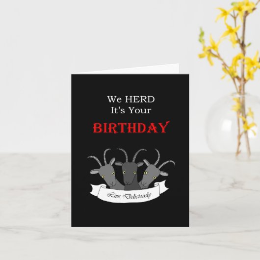 Black Phillip Dark Funny Devil Goat Goth Birthday Karte (Gelbe Blume)